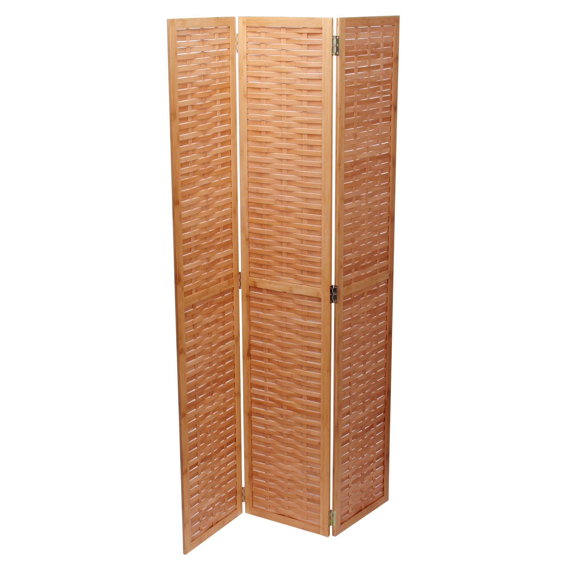 Household Essentials 67" x 39" Bamboo Screen 3 Panel Room Divider